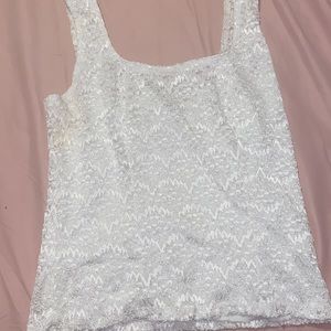 E.K designs lace white tank top